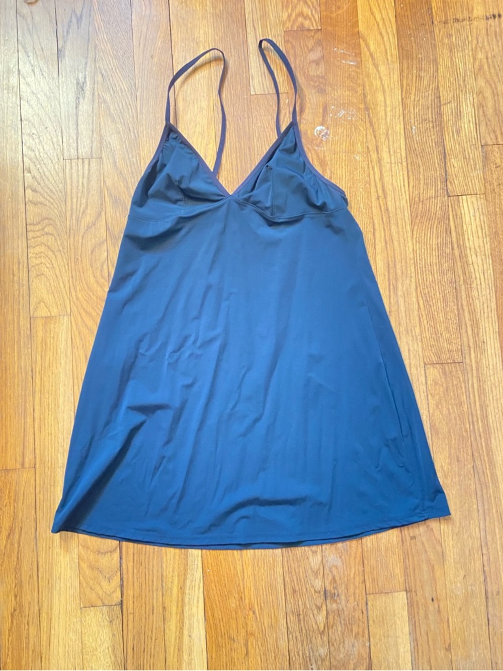 Women's Black Satin-Look Slip with Adjustable Spaghetti Straps